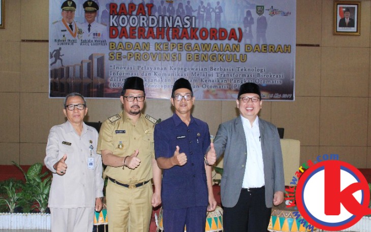 Rapat Koordinasi Daerah (Rakorda) Badan Kepegawaian Daerah (BKD) Se-Provinsi Bengkulu, Senin (15/05)