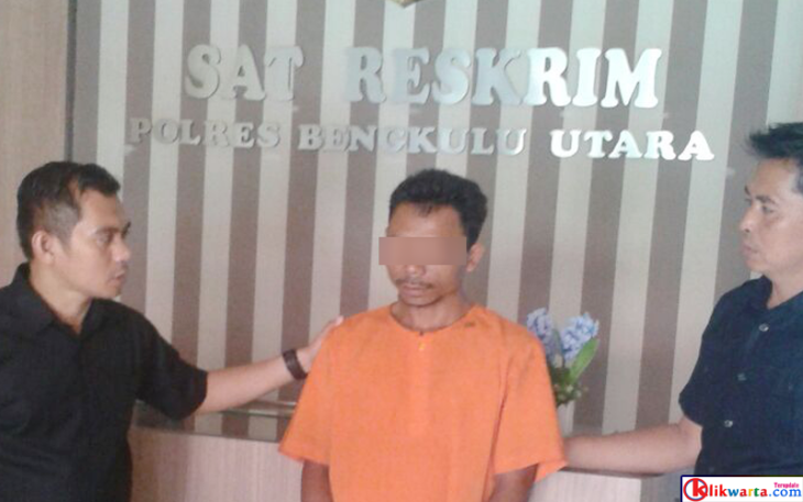 Pelaku saat diamankan Polres Bengkulu Utara
