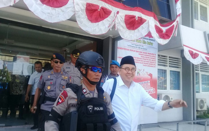 Gubernur Bengkulu nonaktif Ridwan Mukti saat dititipkan di Rutan Malabero Kelas IIB, Bentiring Kota Bengkulu