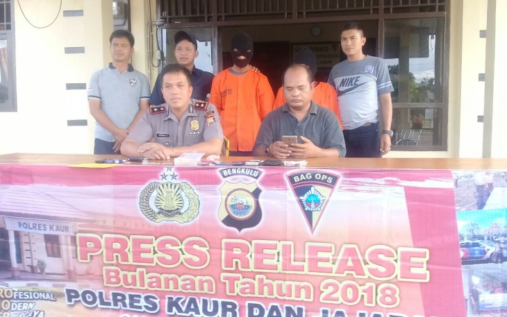 Polres Kaur saat melakukan press release tersangka dan barang bukti