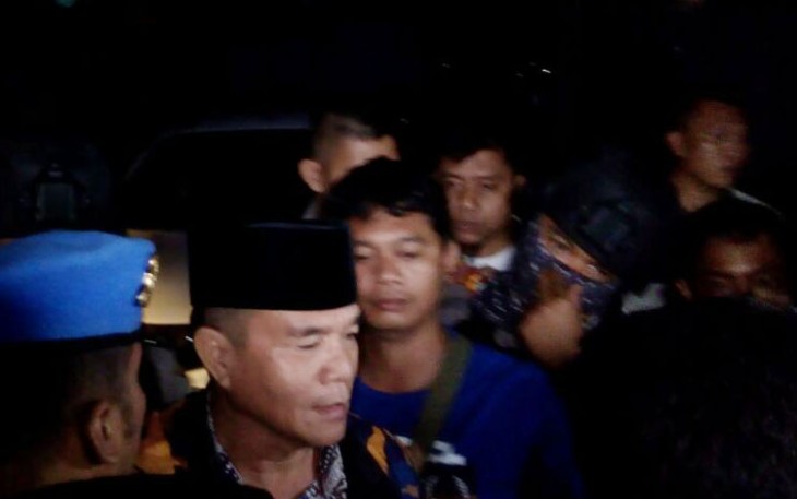 Bupati DM saat tiba di Mapolda Bengkulu