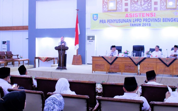 Asistensi Pra LPPD Provinsi Bengkulu tahun 2018, di Gedung Serba Guna Pemprov Bengkulu, Rabu (16/5/2018).