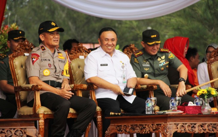 Sekda Prov. Bkl hadiri Apel dalam rangka pengamanan Pemilihan Umum