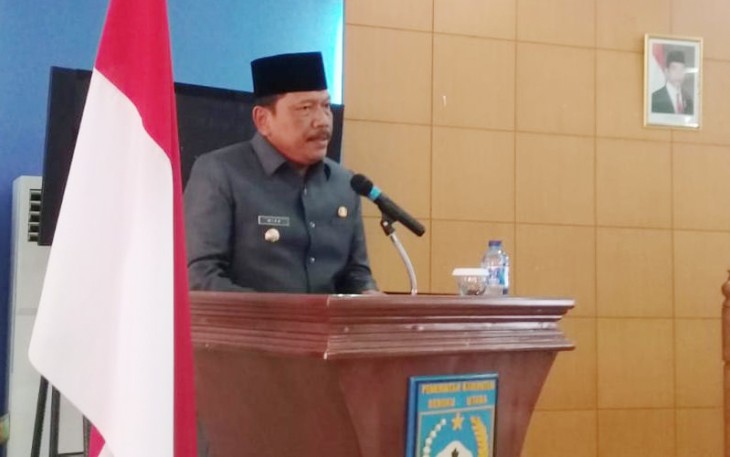 Bupati Mian saat menyampaikan Nota Pengantar Raperda tentang APBD Kabupaten Bengkulu Utara, di ruang Rapat Paripurna DPRD Kabupaten Bengkulu Utara, Senin (03/12).