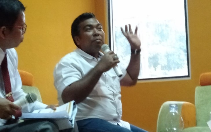 Ketua DPC PDIP Kota Tegal, H Edy Soeripno SH MH dalam dialog di Tegal, Jumat (25/01) 