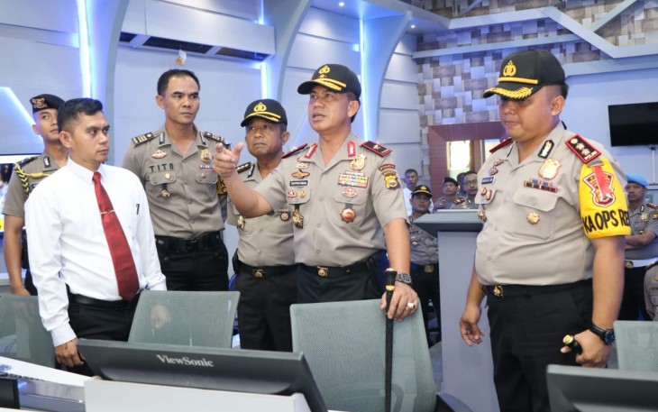 Kapolda Bengkulu Brigjen Pol Drs Supratman MH usai meresmikan Command Centre Polres Bengkulu Utara