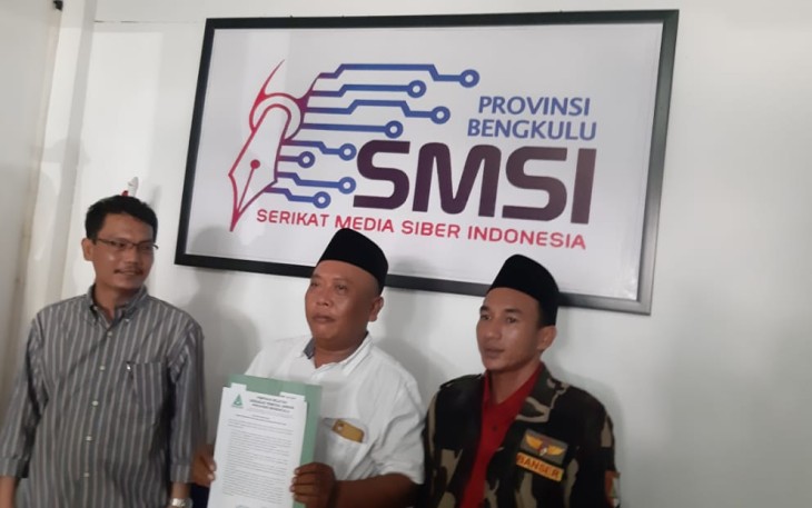 Ketua Pimpinan Wilayah Gerakan Pemuda Ansor Provinsi Bengkulu M Soleh Dalam Kunjungannya ke Kantor SMSI Provinsi Bengkulu