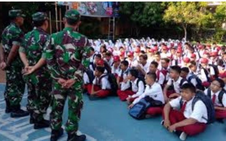 Sosialisasi Wasbang Kepada Pelajar di Desa TMMD