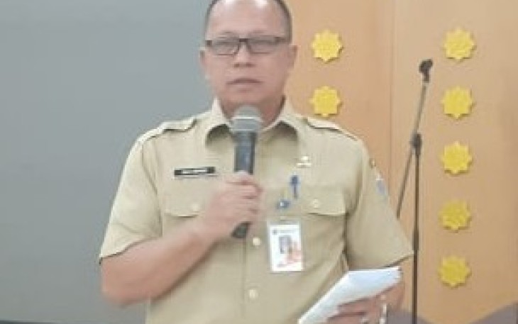 Kepala Suku Dinas Sosial Kota Administrasi Jakarta Utara Aji Antoko saat memberikan sambutan
