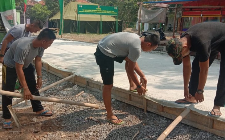 Pengecoran Rampung Satgas TMMD Kronjo Copot Bagesting