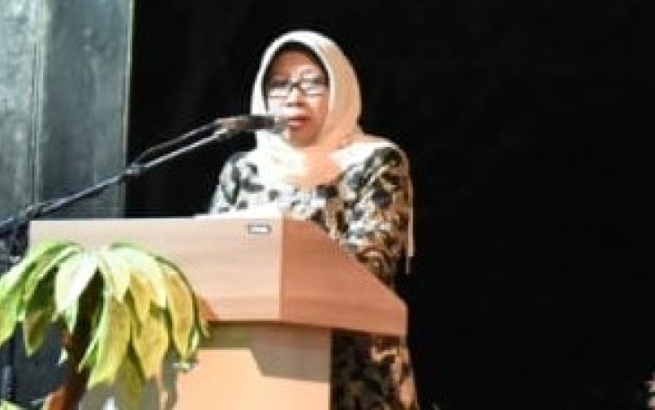 Bupati Tegal Umi Azizah saat memberikan sambutan Menyambut 1 Muharram