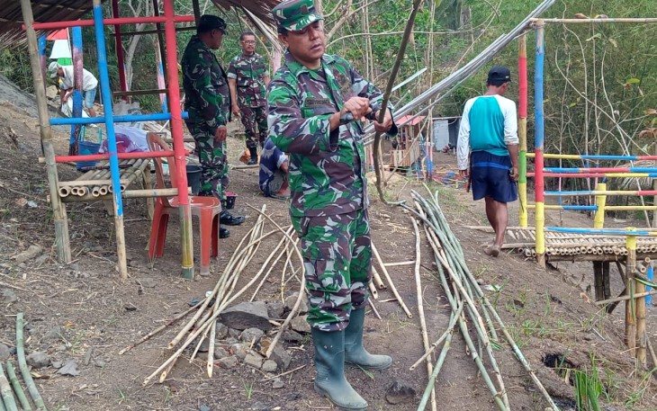 Ratusan Batang Bambu Disiapkan Untuk Pembukaan TMMD 106 Kodim Cilacap