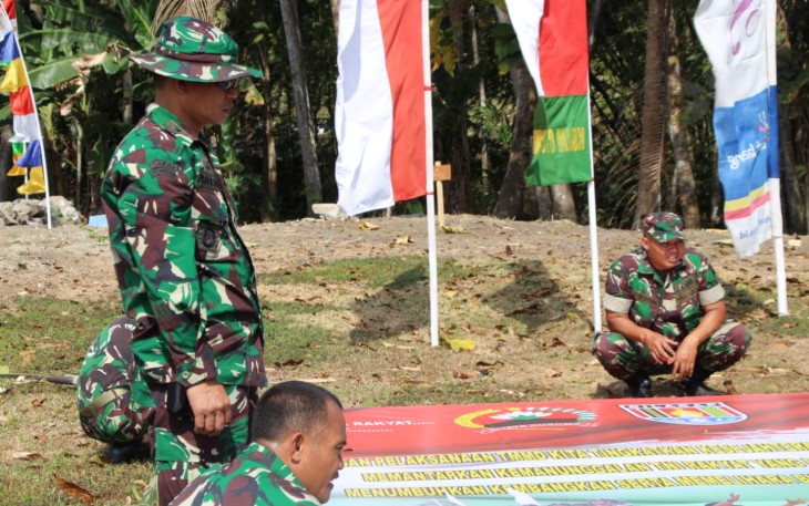 Kasdim Pantau Langsung Kegiatan Di Lapangan Desa Cilibang
