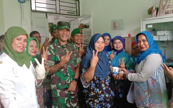 Kasdim 0209/LB Dampingi Waaster Kasdam I/BB Kunjungi Puskesmas Kota Rantauprapat