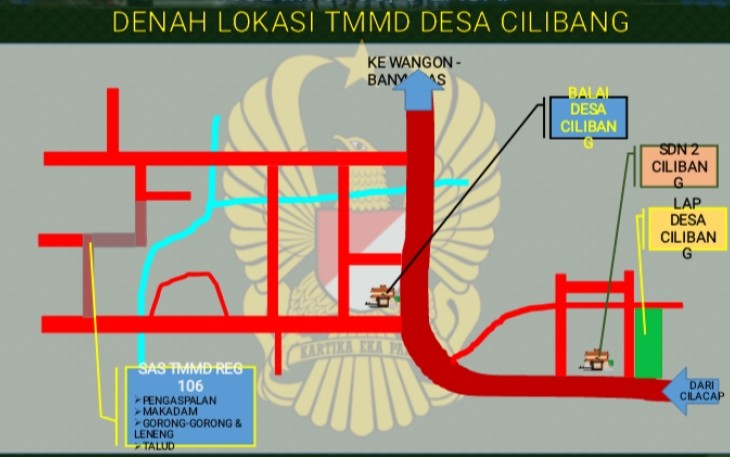 Denah Pembangunan Jalan TMMD Reguler Cilacap