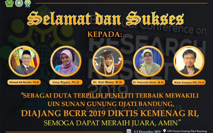 Foto Lima Dosen UIN SGD Nomine Peneliti Terbaik BC Research Result 2019
