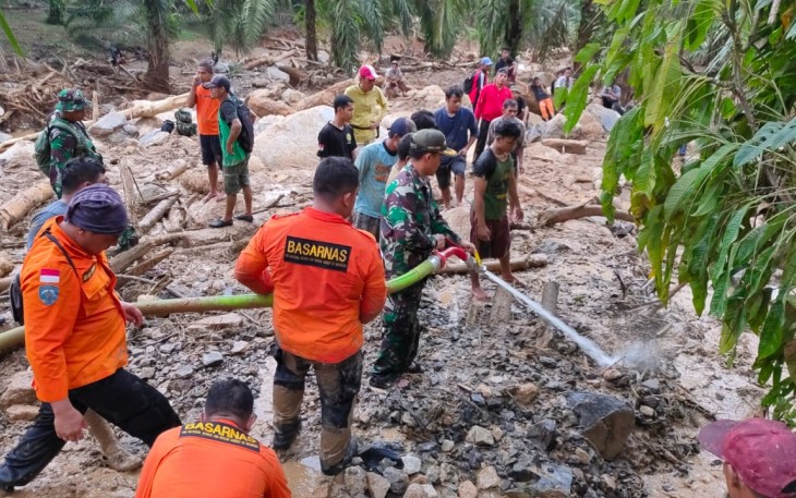 Dandim 0209/LB Letkol Inf Santoso tinjau langsung ke lokasi banjir