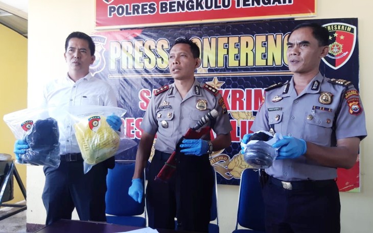 Polres Bengkulu Tengah saat gelar konferensi pers 