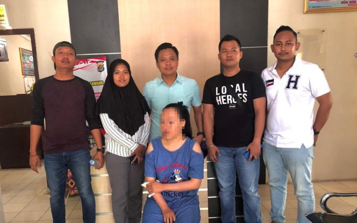 Wanita Penyebar Video Asusila saat diamankan