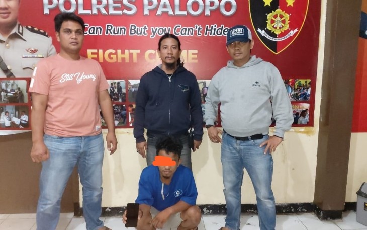 Pelaku saat diamankan tim Polres Palopo