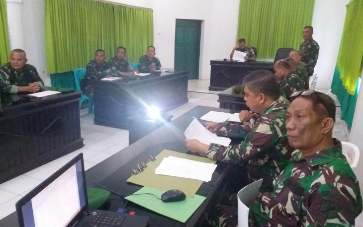 Dandim Letkol Inf Kusnandar Hidayat pimpin sidang jabatan Bintara dan Tamtama