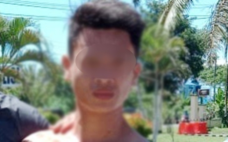 Terduga pelaku saat diamankan 