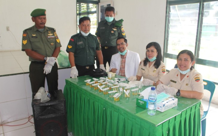Seluruh Anggota Kodim 0209/LB Dites Urine