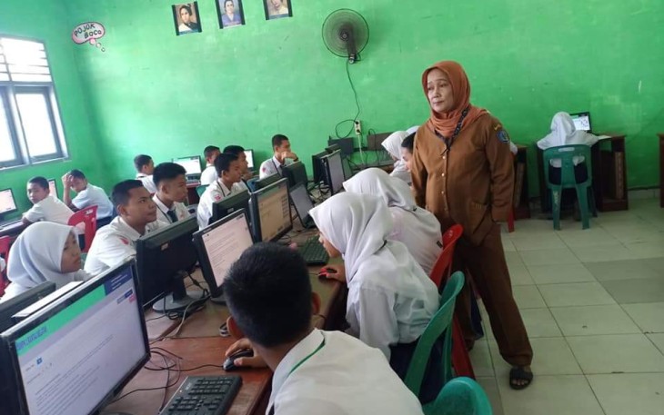 SMPN 1 Rantau Selatan Secara Mandiri Gelar Simulasi UNBK