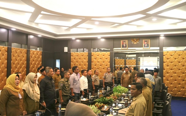 Penandatanganan Naskah Perjanjian Hibah Daerah (NPHD) terkait Pengamanan Pilkada Kabupaten Bintan Tahun 2020 bersama Polres Bintan