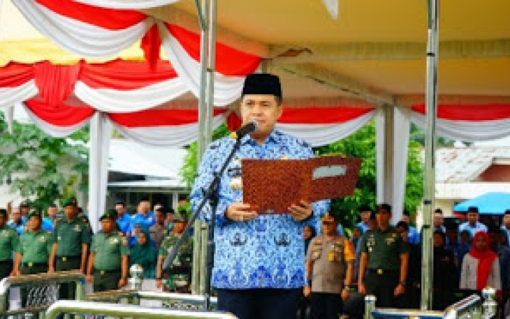 Bupati Batu Bara Ir Zahir M.AP pada saat Pidato di Upacara Hari Kesadaran Nasional
