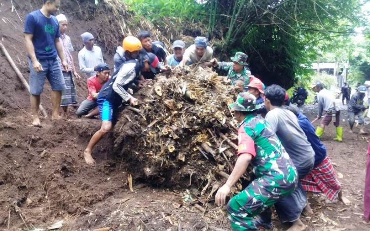 Rumpun Bambu di Linggapura Tonjong Brebes Tutup Akses Antar Pedesaan