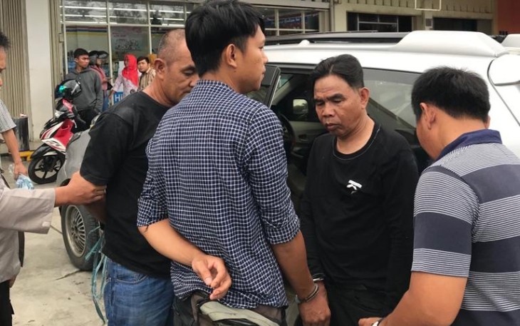 Ketiga pelaku saat diringkus polisi