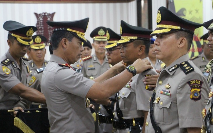Kapolda Aceh Sertijab Pejabat Utama dan 7 Kapolres