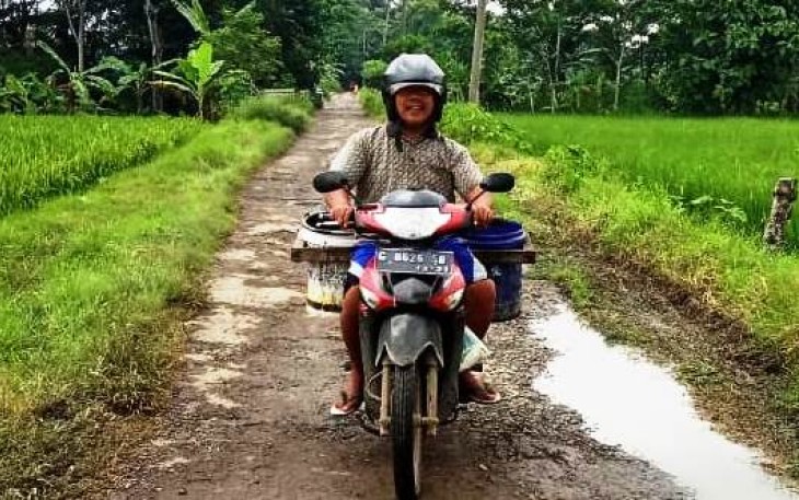 Wahidin (47) seorang pedagang tahu asal Desa Sidosari