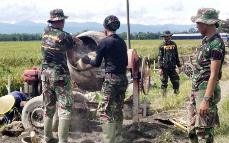Pembangunan Talud di TMMD Reguler Pekalongan Pesat 