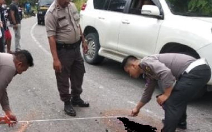 Polisi saat olah TKP