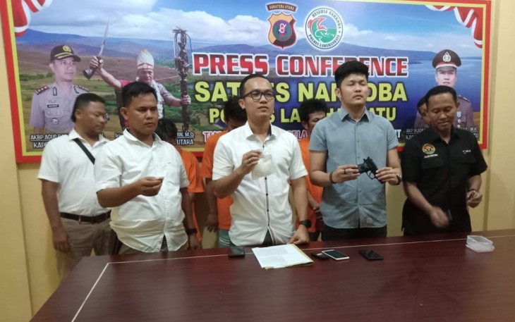 Polres Labuhanbatu saat gelar konferensi pers