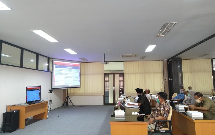 Situasi Musrenbang RKPD Pemkab Blitar Lewat Telekonferensi di DPRD Kabupaten Blitar 