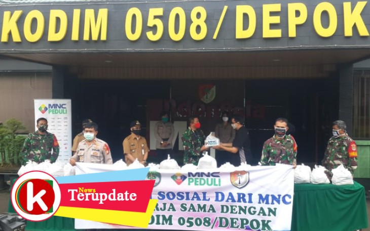 MNC Peduli Serahkan Sembako di Kodim Depok Untuk Warga Terdampak Covid-19