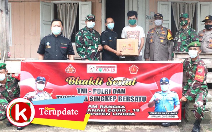 TNI-Polri Bersama Tionghoa Singkep Barsatu Gelar Baksos Penanganan Covid-19