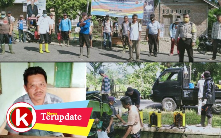 Pemdes Pino Baru Semprot Disinfektan ke Rumah Warga, Putus Mata Rantai Covid-19
