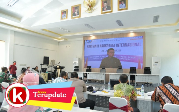 Bupati dan Kepala BNNK Batu Bara Ikuti Melalui Vidcon