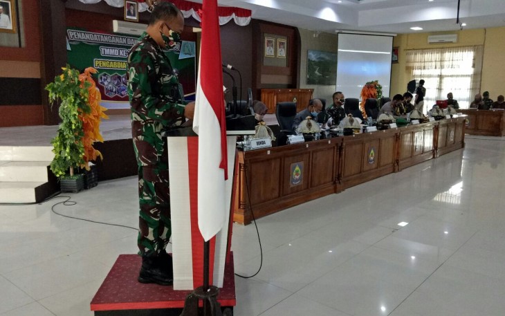 Penandatanganan dan Penyerahan MOU TMMD KE-108 TA. 2020 KODIM 1425/Jeneponto 