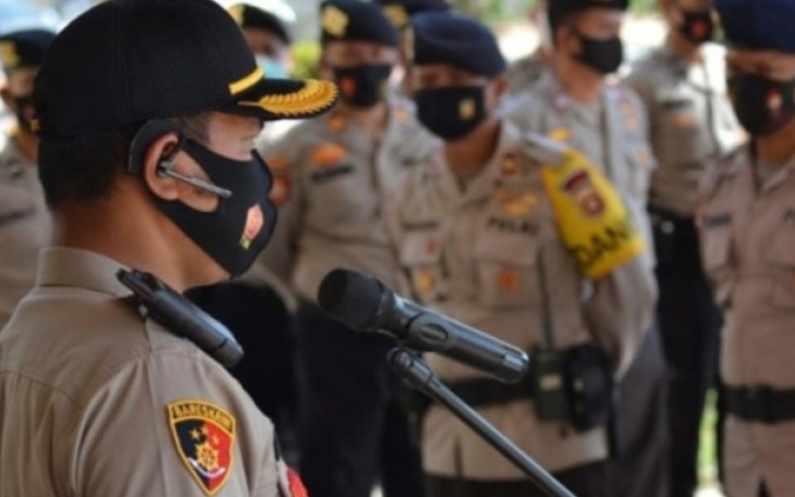 Kapolres OKI Pimpin Apel Pelepasan Anggota Antisipasi Karhutla