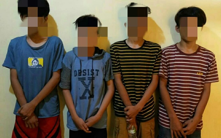Terduga pelaku saat diamankan