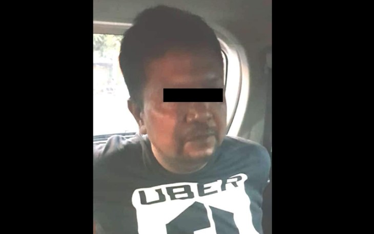 HT (41) terduga pelaku pembunuhan terhadap satu keluarga di Desa Duwet Kecamatan Baki Kabupaten Sukoharjo Jawa Tengah saat dibekuk aparat kepolisian.