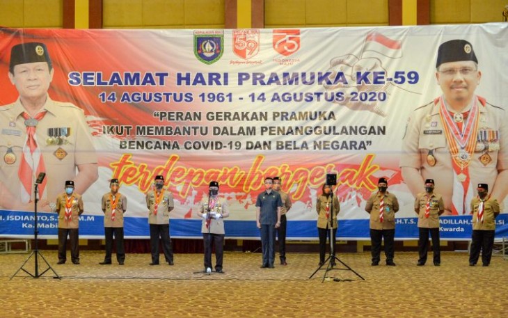 Upacara Hari Pramuka ke-59 di Aula Wan Seri Beni Dompak