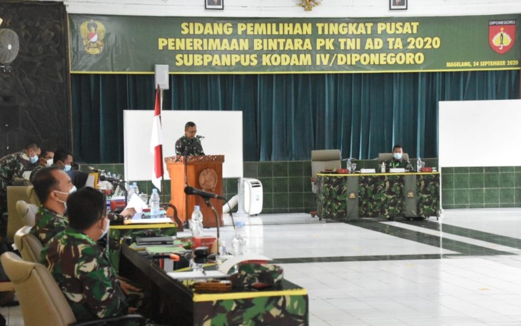 Pangdam IV Diponegoro Pimpin Sidang Pantukir Subpanpus Caba Pria Tahun 2020