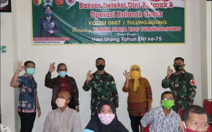 Kodim Tulungagung Gelar Baksos Operasi Katarak Gratis