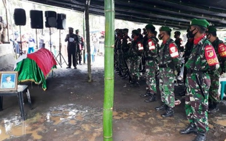 Pabung Minut Bitung saat membacakan ucapan bela sungkawa Dandim 1310/Bitung